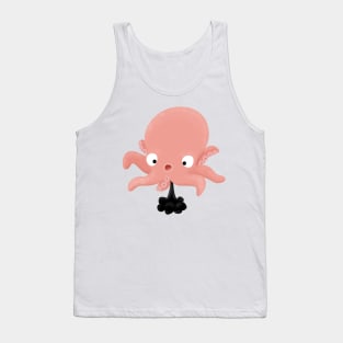 Cute pink baby octopus cartoon humour Tank Top